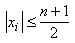 |x_1| <= (n+1)/2